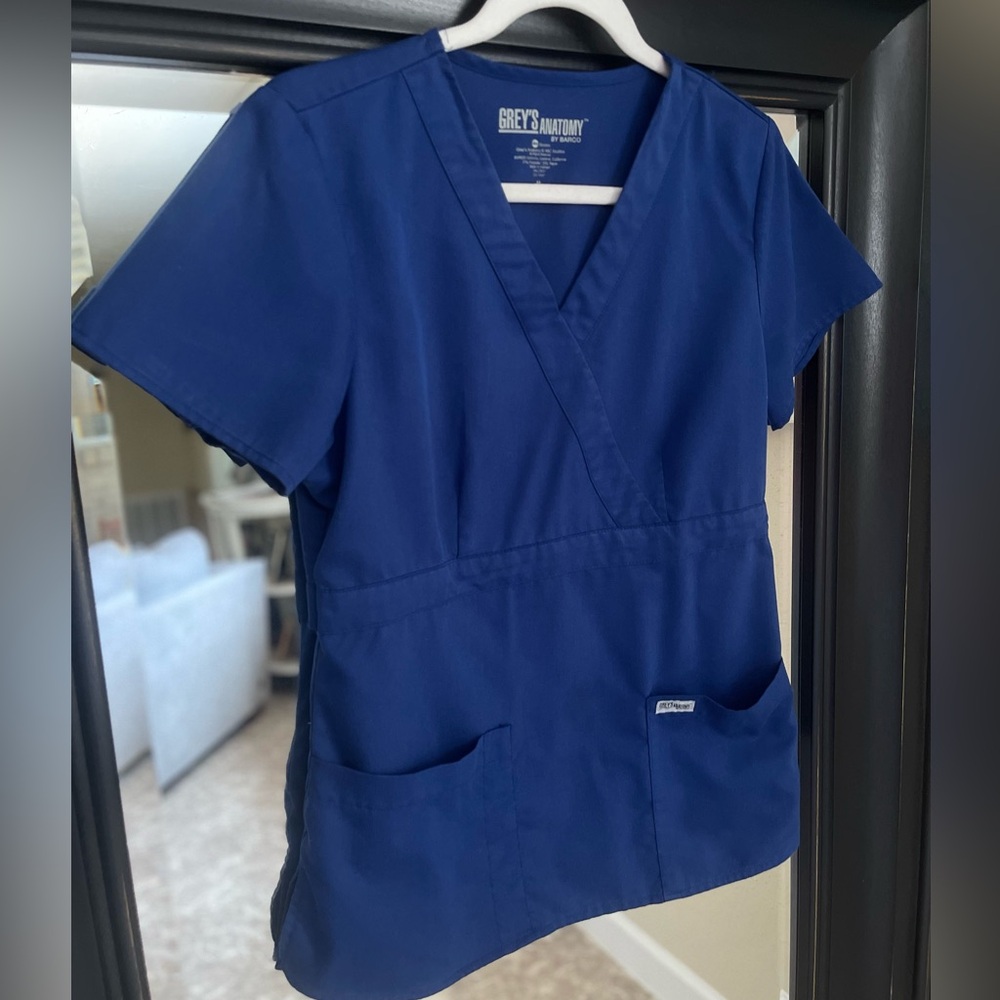 Grey’s Anatomy Blue Scrub Top Size Medium